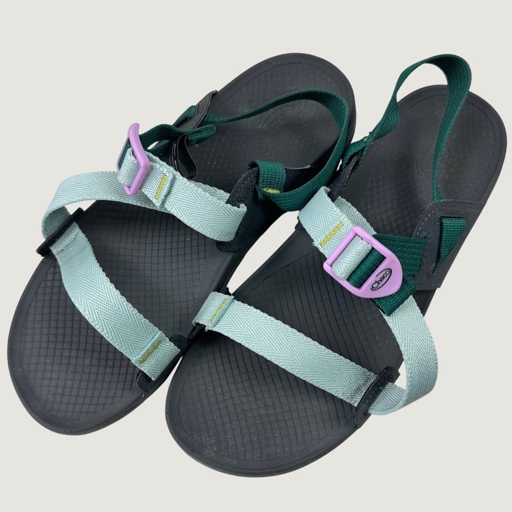 Chaco Lowdown Strappy Sandals Womens 9 Mint Teal Pink Buckle Hiking Gorpcore - Picture 7 of 12